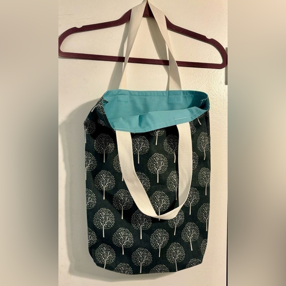 Hand Crafted Fabric Tote Bag in bold patterns with vibrant linings.